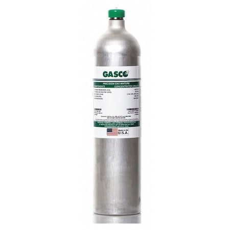 Calibration Gas, Carbon Monoxide, Methane, Nitrogen, Oxygen, 58 L, C-10 Connection, +/-5% Accuracy MPN:58L-300