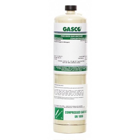 Calibration Gas, Carbon Dioxide, Carbon Monoxide, Oxygen, 17 L, CGA 600 Connection, +/-5% Accuracy MPN:X03AI99CP170005