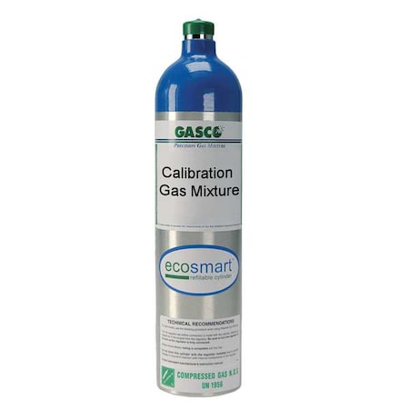 Calibration Gas, Carbon Monoxide, Hydrogen Sulfide, Oxygen, Pentane, 116 L, C-10 Connection MPN:X05NI81CA160002