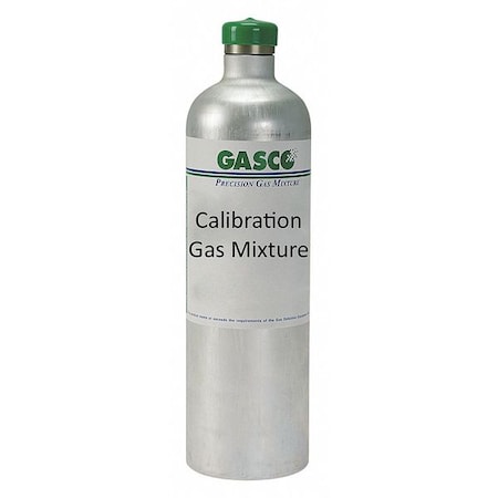 Calibration Gas, Carbon Monoxide, Hydrogen Sulfide, Methane, Nitrogen, Oxygen, 34 L, +/-5% Accuracy MPN:X05NI82CA340PY4