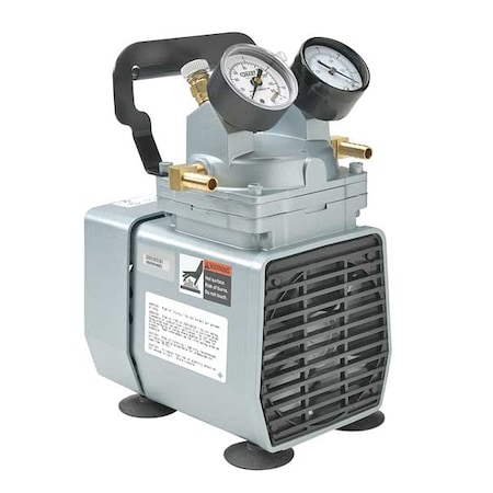 Compressor/Vacuum Pump, 1/8 hp, 115V AC, 25.5 in H Max Vacuum, 60 psi Max Continuous Pressure MPN:DOA-P704-AA