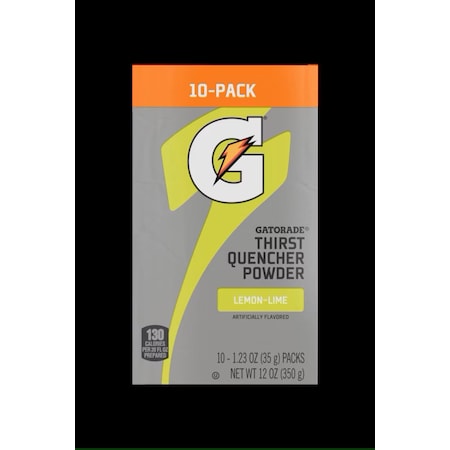 Sports Drink Mix, Lemon Lime, Regular, PK10 MPN:04700