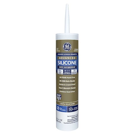 Silicone Sealant, 10 oz, Cartridge, Clear, Silicone Base, Advanced Silicone MPN:2811092
