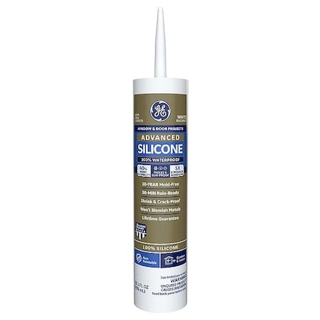 Silicone Sealant, 10 oz, Cartridge, White, Silicone Base, Advanced Silicone MPN:2811093