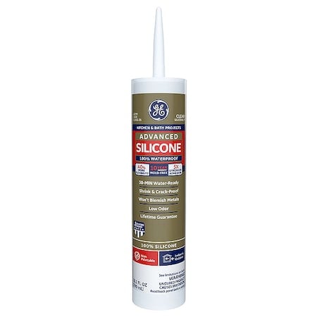 Silicone Sealant, 10 oz, Cartridge, Clear, Silicone Base, Advanced Silicone MPN:2812562