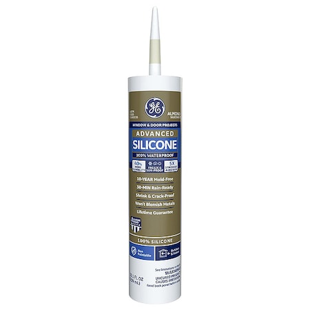 Silicone Sealant, 10 oz, Cartridge, Almond, Silicone Base, Advanced Silicone MPN:2813667