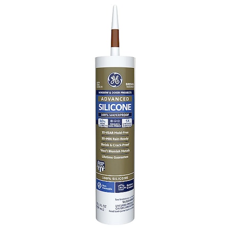 Silicone Sealant, 10 oz, Cartridge, Brown, Silicone Base, Advanced Silicone MPN:2813701