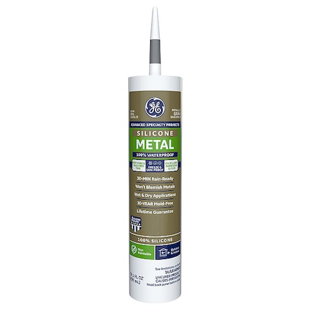 Silicone Sealant, Metal Silicone 2, 10 oz, Cartridge, Gray MPN:2816710