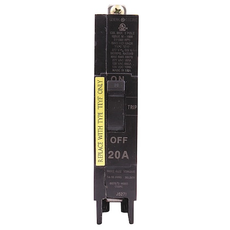 Molded Case Circuit Breaker, TEYF Series, 20A, 1 Pole, 277/480V AC, 18kA at 277V AC MPN:TEYF120