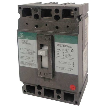Molded Case Circuit Breaker, THED Series, 25A, 3 Pole, 600V AC, 18kA at 600V AC MPN:THED136025WL