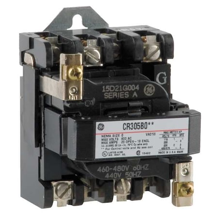480VAC Non-Reversing Magnetic Contactor 3P 18A NEMA 0 MPN:CR305B004