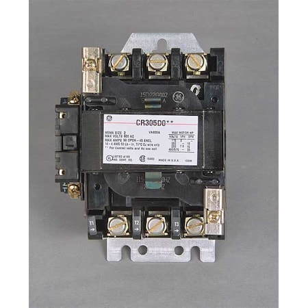 120VAC Non-Reversing Magnetic Contactor 3P 45A NEMA 2 MPN:CR305D002