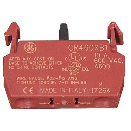 Lighting Contactor Aux Contact Block, 1P MPN:CR460XB1