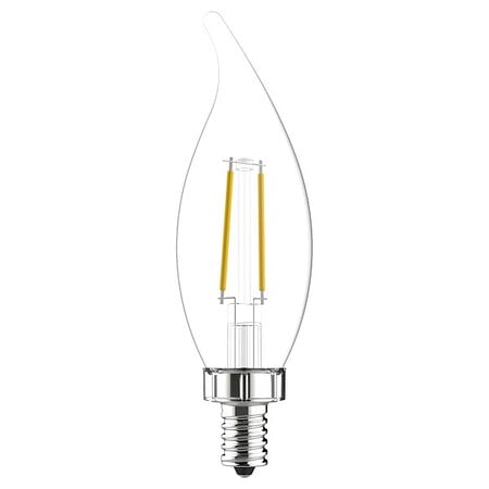 LED Bulb Decorative, 4 1/2 in L, 3.5 W, PK2 MPN:LED4DFCAC-C-2PK