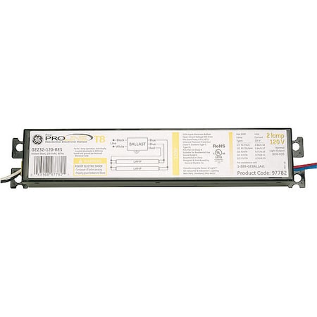 GE LIGHTING 48 Watts, 2 Lamps, Electronic Ballast MPN:GE-232-MAX347-L
