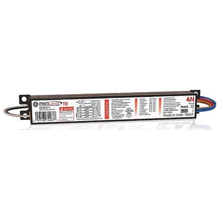 GE LIGHTING 110 to 113 Watts, 4 Lamps, Electronic Ballast MPN:GE432MAX-G-N