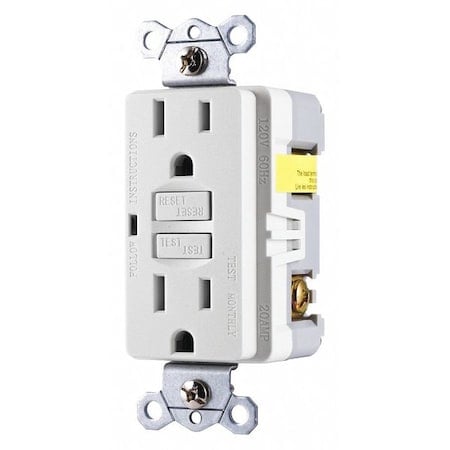 Ground Fault Receptacle, 15A, White MPN:32073