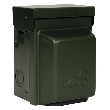 7 1/8 in H x 5 3/4 in W x 5 3/16 in D Unmetered Surface Power Outlet MPN:U010010GRP