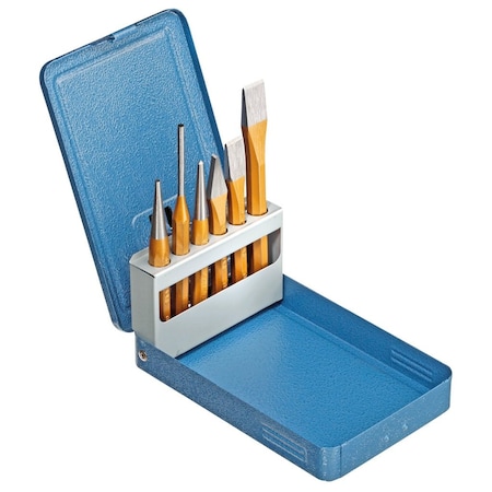 Chisel And Punch Set, 6 pcs, In Metal Case MPN:106 D