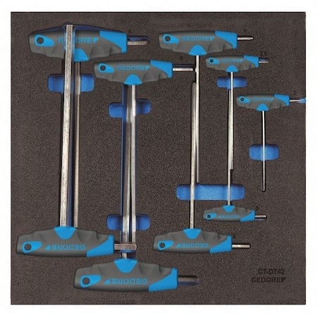 9 Piece Metric T-Shape Hex Key Set, 1500 CT2-DT 2142 MPN:1500 CT2-DT 2142