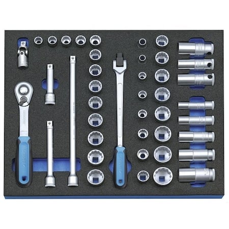 Socket Set 3/8 in In Ct Module 43 Pcs MPN:2016486