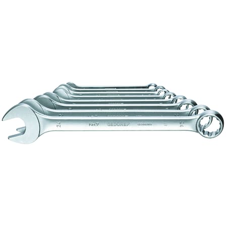 Combination Wrench Set, 8 pcs., 10-24mm, Wrench Head Sizes: 10mm to 24mm MPN:7-08