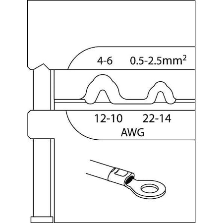 Module Insert, Non-Insulated Terminals, Capacity: 22 to 14 AWG, 12 to 10 AWG MPN:8140-05
