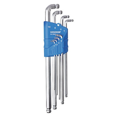 8 Piece Metric L-Shape Hex Key Set, H 42 DKEL-88 MPN:H 42 DKEL-88