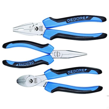 Pliers Set, 3 pcs., Overall Length: 160mm, 180mm, 160mm MPN:S 8003 JC