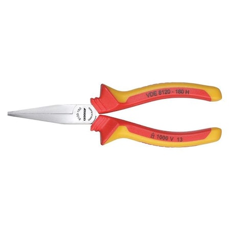 Insulated Flat Nose Pliers, 6-1/4