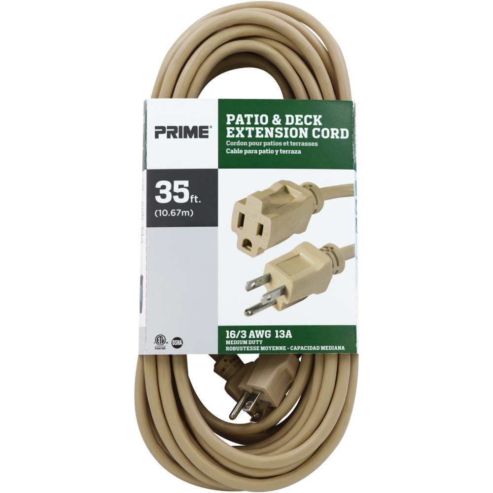Prime 16/3 SJTW Landscape Extension Cord, 35', Beige, EC884627 MPN:EC884627