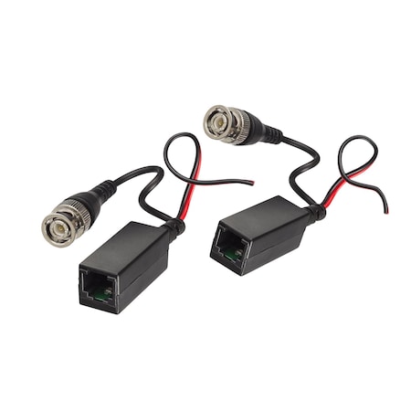 CCTV Balun, BNC Male w/Power Lead pig, PR MPN:BLN-PVRJ452