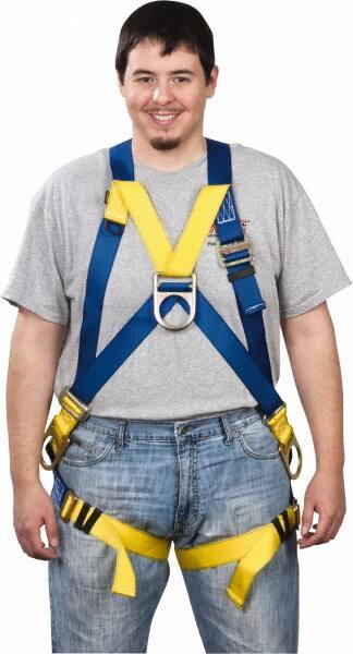 Fall Protection Harnesses: 350 Lb, Quick-Connect Style, Size Universal, Polyester, Back Front & Side MPN:933H-2
