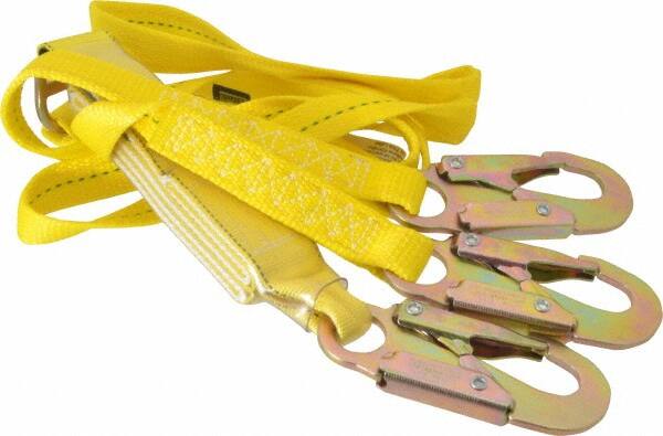 Lanyards & Lifelines, Load Capacity: 350lb , Type: Shock Absorbing Lanyard , Length (Inch): 72 , Anchorage End Connection: Locking Snap Hook  MPN:SP1101LY6