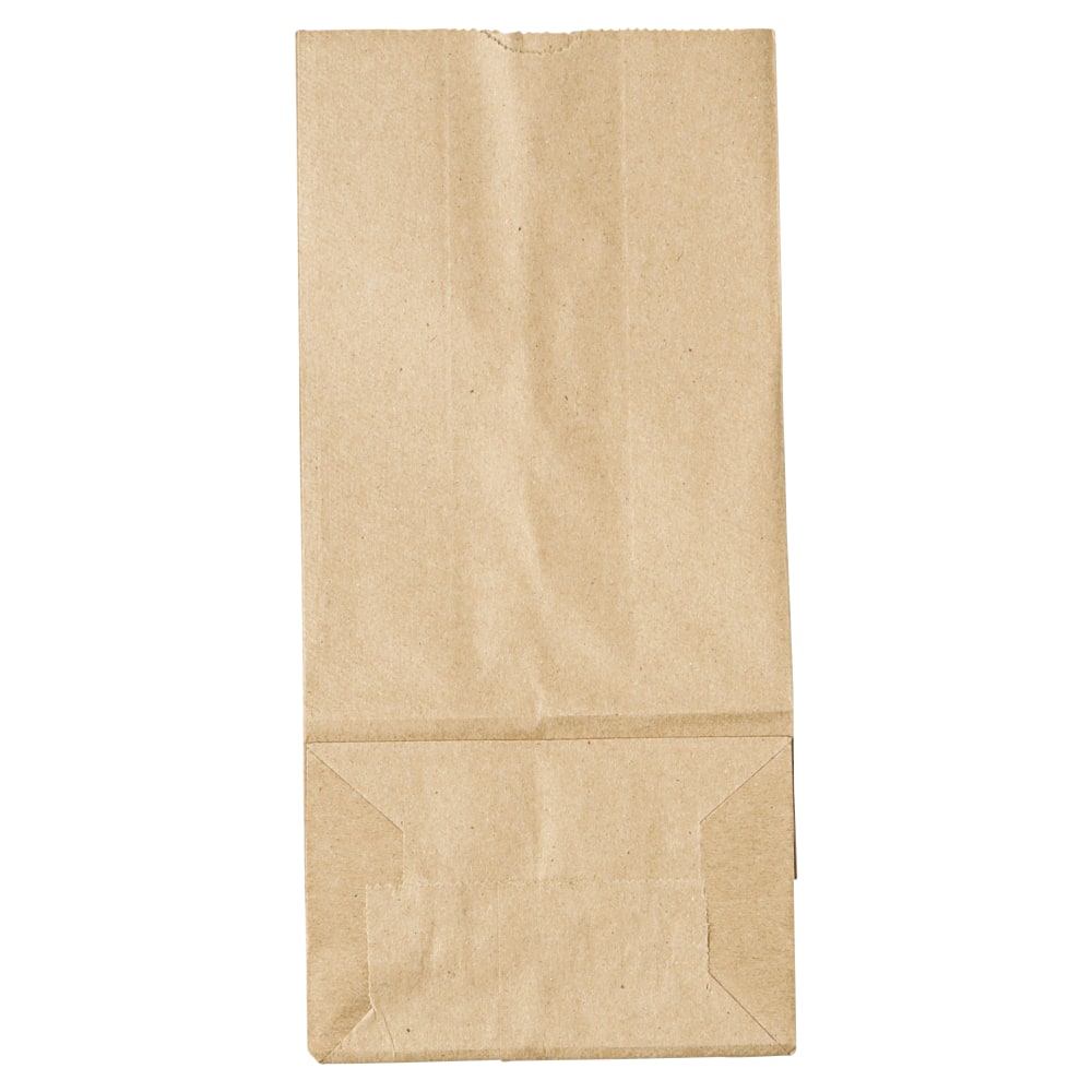 General Paper Grocery Bags, #5, 10 15/16inH x 5 1/4inW x 3 7/16inD, Kraft, Pack Of 500 Bags MPN:18405