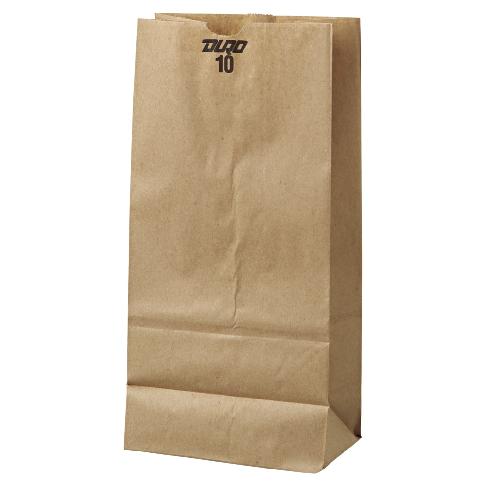 General Paper Grocery Bags, #10, 13 3/8inH x 6 5/16inW 4 3/16inD, Kraft, Pack Of 500 Bags MPN:18410