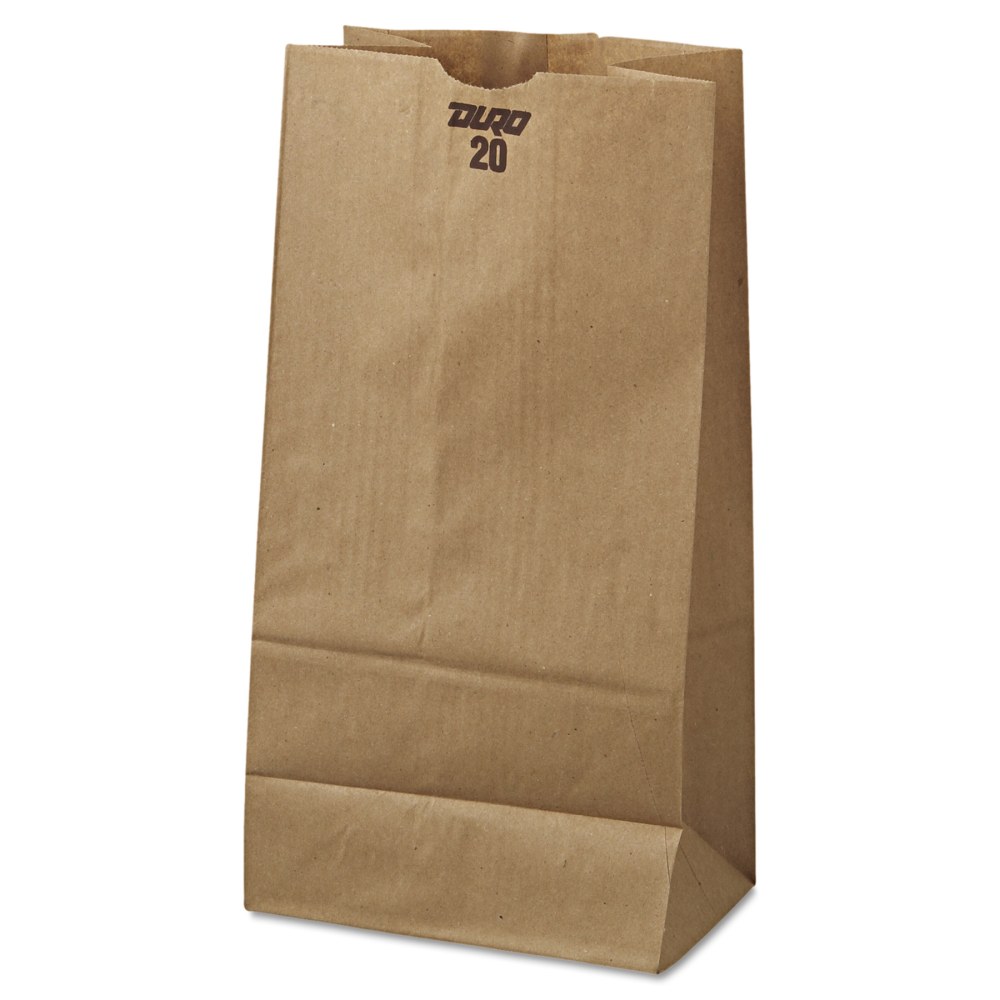 General Paper Grocery Bags, #20, 20 Lb, 16 1/8inH x 8 1/4inW x 5 5/16inD, Kraft, Pack Of 500 Bags MPN:18420