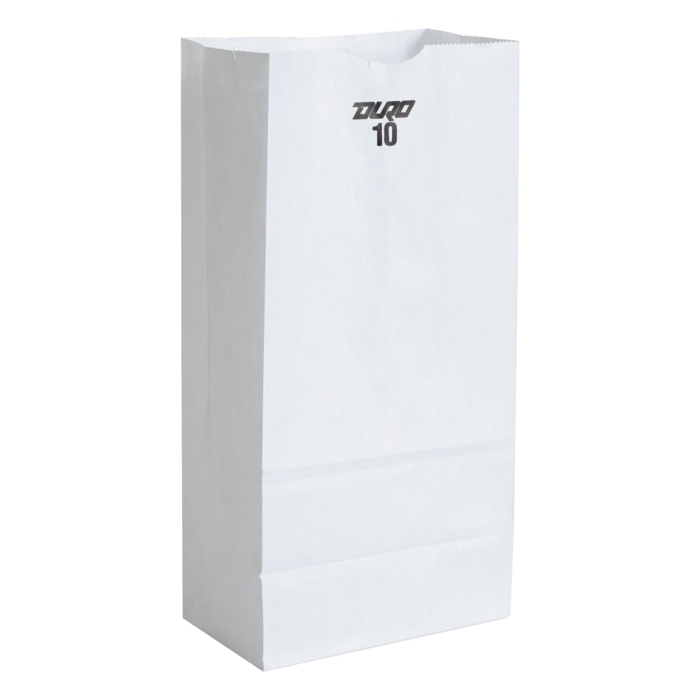 General Paper Grocery Bags, #10, 13 3/8inH x 6 5/16inW 4 3/16inD, White, Pack Of 500 Bags MPN:51030