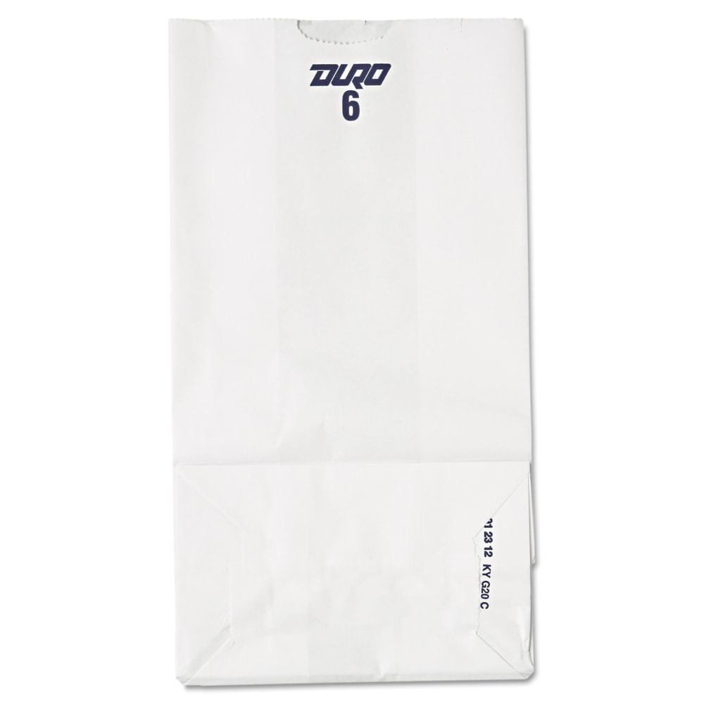 General Paper Grocery Bags, #6, 35 Lb, 11 1/16inH x 6inW x 3 5/8inD, White, Pack Of 500 Bags MPN:51046