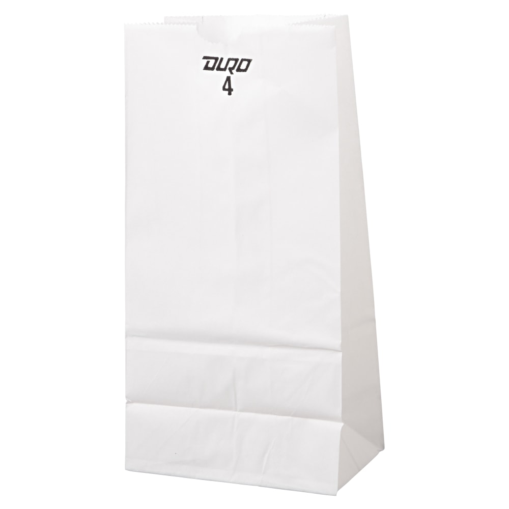 General Paper Grocery Bags, #4, 9 3/4inH x 5inW x 3 3/8inD, White, Pack Of 500 Bags MPN:WB04NP5C