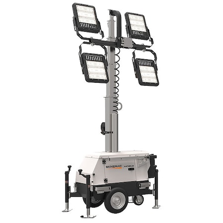 (PLT240) Temporary Job Site Light Tower, Portable/Mobile, Electric MPN:PLT240