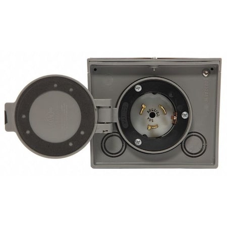 50 Amp Power Inlet Box, 125/250V, raintight resin, NEMA CS6365 MPN:6338