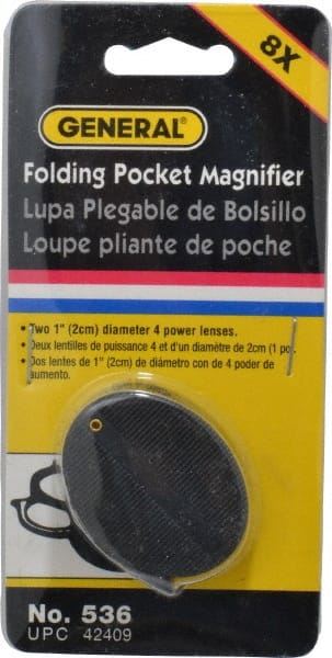 4x to 8x Magnification, 1-1/4 Inch Focal Distance, Optical Glass Lens, Handheld Magnifier MPN:536