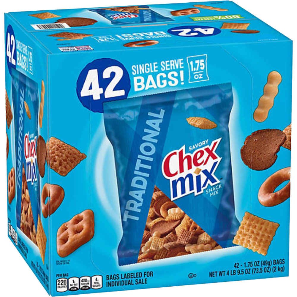 Chex Mix Traditional Flavor, 1.75 Oz, Box Of 42 Bags MPN:313056816854