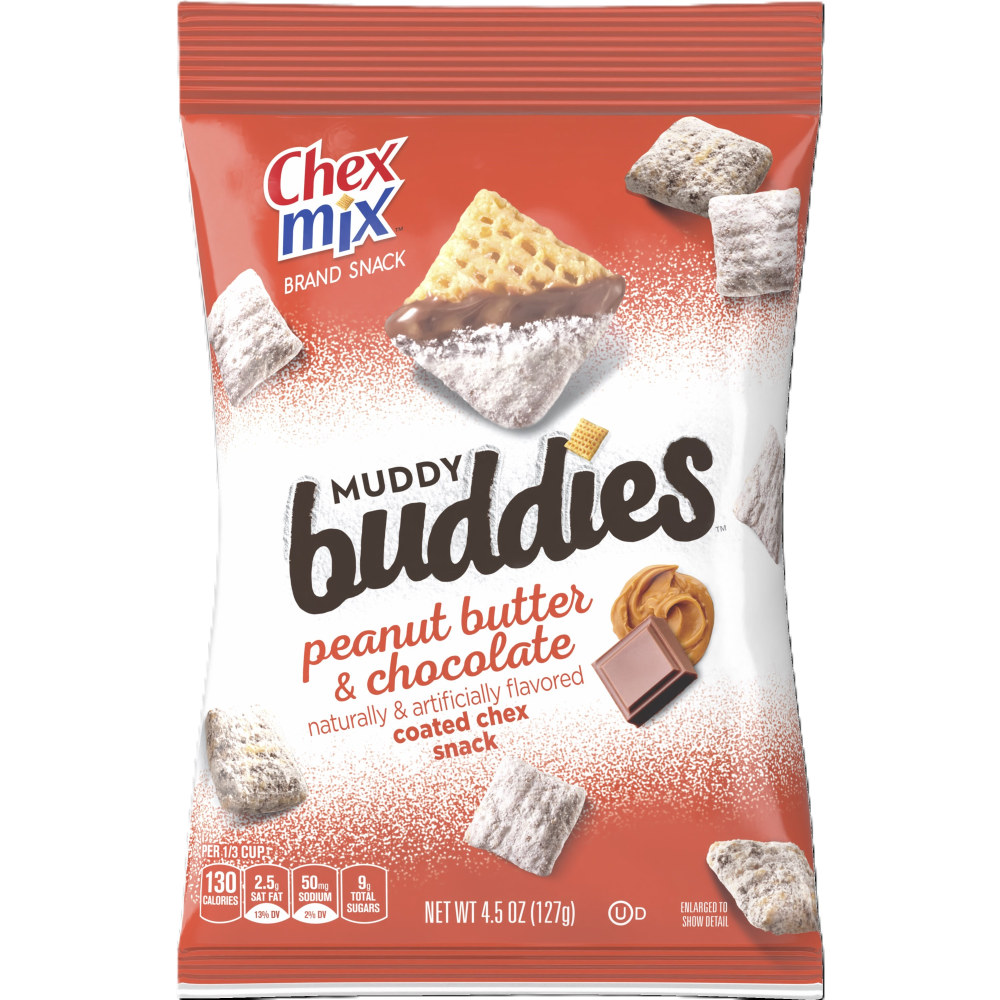 Chex Mix Peanut Butter & Chocolate Muddy Buddies Snack Mix, 4.5 Oz, Pack Of 7 Snack Bags MPN:GEM14852