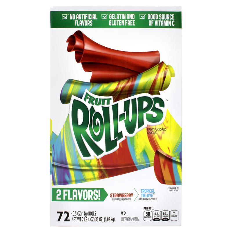FRUIT ROLL-UPS Fruit Flavored Snacks, 0.5 oz, 64 Count MPN:49582