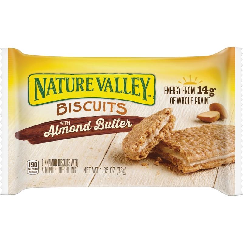 NATURE VALLEY Flavored Biscuits - Almond Butter, Cinnamon - Box - 1.35 oz - 16 / Box (Min Order Qty 2) MPN:SN47879