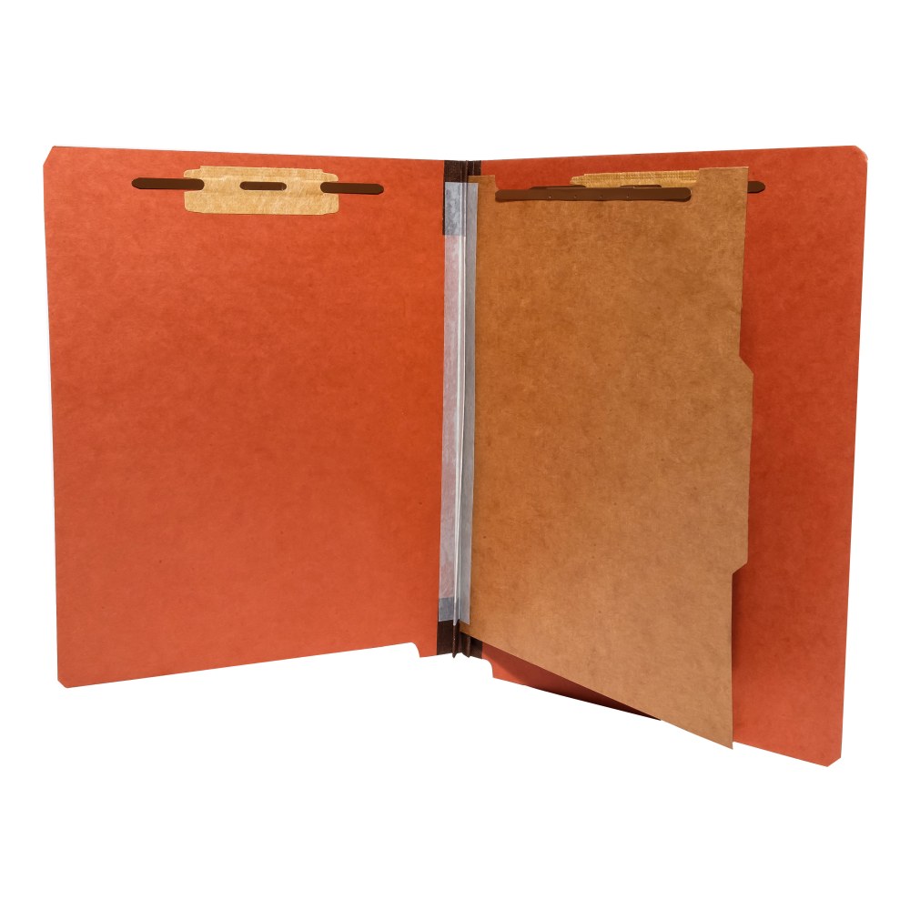 Atlas End-Tab Classification Folders With Fasteners, 1 Divider, Letter Size, 2in Expansion, 100% Recycled, Red, Box Of 20 MPN:11121PR