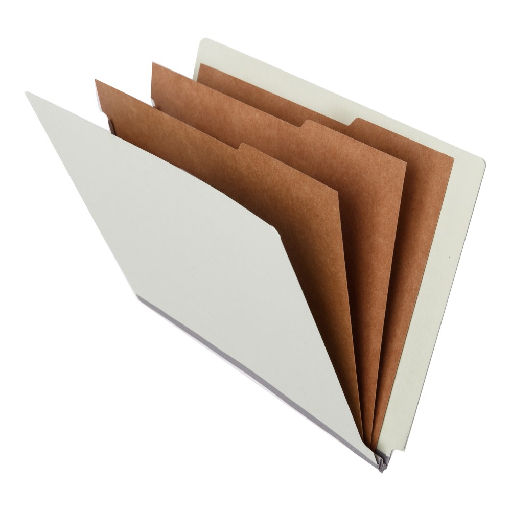 Atlas End-Tab Classification Folders With Fasteners, 3 Dividers, Letter Size, 2-1/2in Expansion, 100% Recycled, Green, Total Qty 10 MPN:11323PR