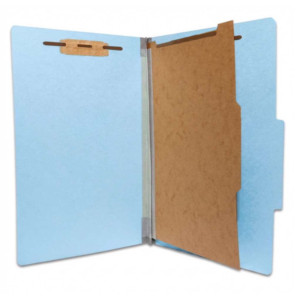 Atlas Pressboard Classification Folders With Fasteners, 1 Divider, Legal Size, 2in Expansion, 100% Recycled, Blue, Box Of 20 MPN:12112PR